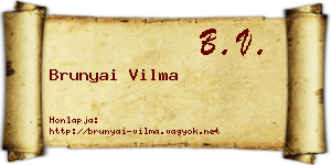 Brunyai Vilma névjegykártya